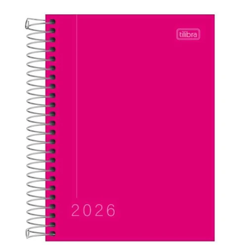 Agenda Anual Espiral Pepper Rosa 160 folhas - Tilibra