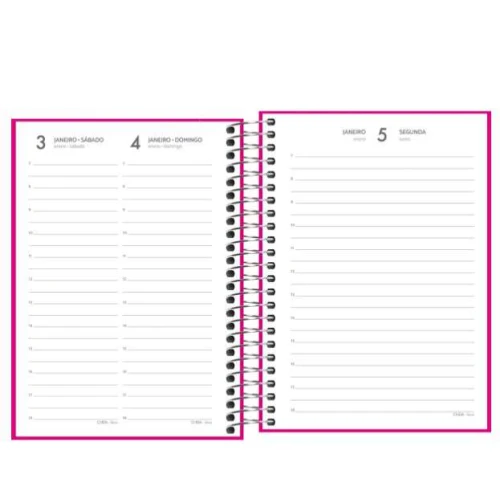 Agenda Anual Espiral Pepper Rosa 160 folhas - Tilibra