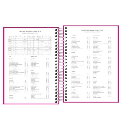 Agenda Anual Espiral Pepper Rosa 160 folhas - Tilibra