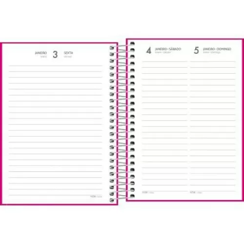 Agenda Anual Espiral Pepper Rosa 160 folhas - Tilibra