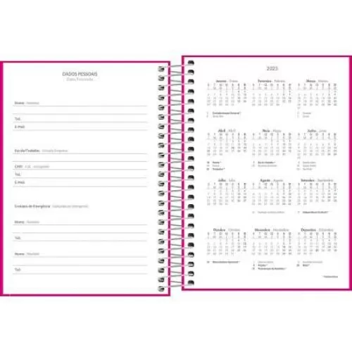 Agenda Anual Espiral Pepper Rosa 160 folhas - Tilibra