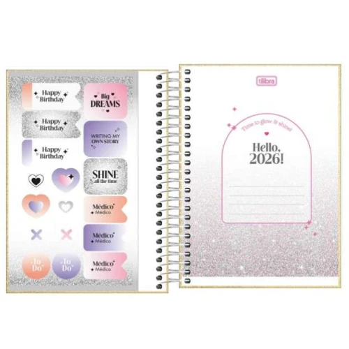 Agenda Anual Espiral Shine 176 folhas - Tilibra