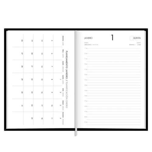 Agenda Anual Napoli Preta 176 Folhas - Tilibra