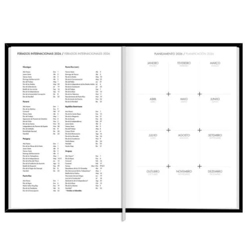 Agenda Anual Napoli Preta 176 Folhas - Tilibra