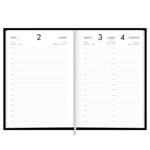 Agenda Anual Napoli Preta 176 Folhas - Tilibra