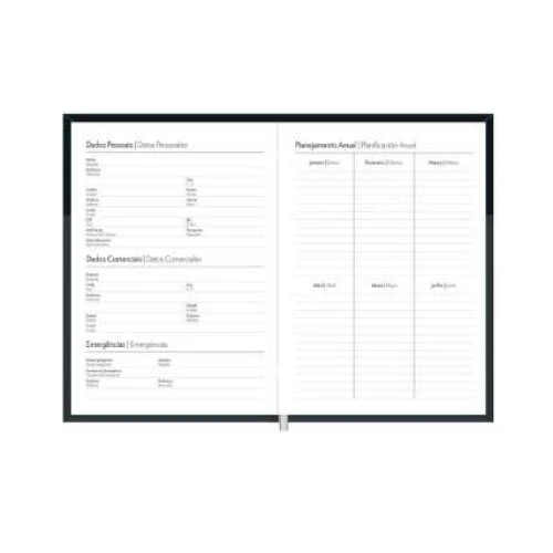 Agenda Anual Permanete Color Preta 192 folhas - Foroni