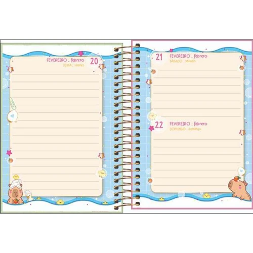 Agenda Espiral Anual CapyClub 176 Folhas - Tilibra