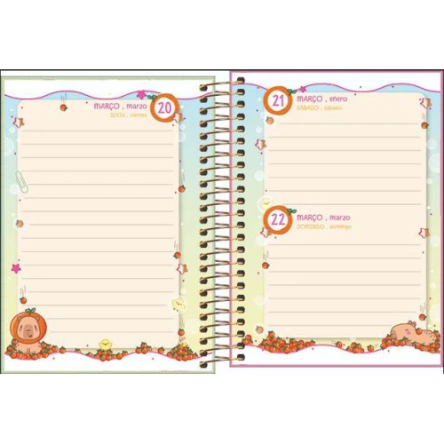 Agenda Espiral Anual CapyClub 176 Folhas - Tilibra