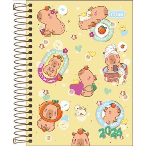 Agenda Espiral Anual CapyClub 176 Folhas - Tilibra