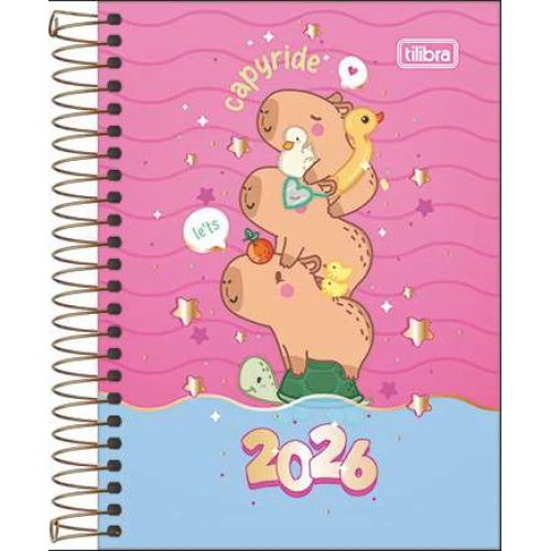 Agenda Espiral Anual CapyClub 176 Folhas - Tilibra