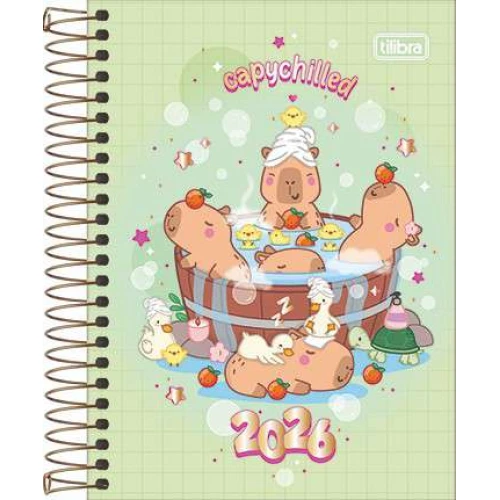 Agenda Espiral Anual CapyClub 176 Folhas - Tilibra