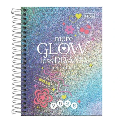 Agenda Espiral Anual Glow 176 Folhas - Tilibra