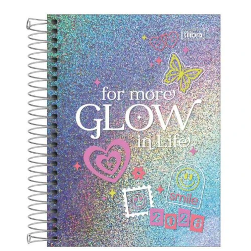 Agenda Espiral Anual Glow 176 Folhas - Tilibra