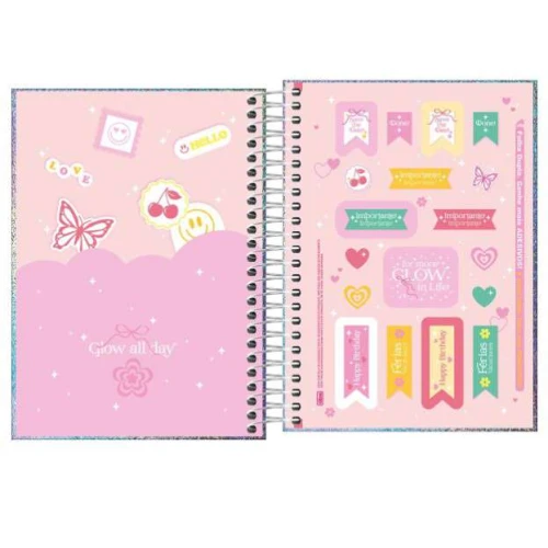 Agenda Espiral Anual Glow 176 Folhas - Tilibra