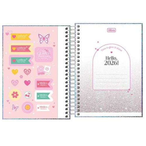 Agenda Espiral Anual Glow 176 Folhas - Tilibra