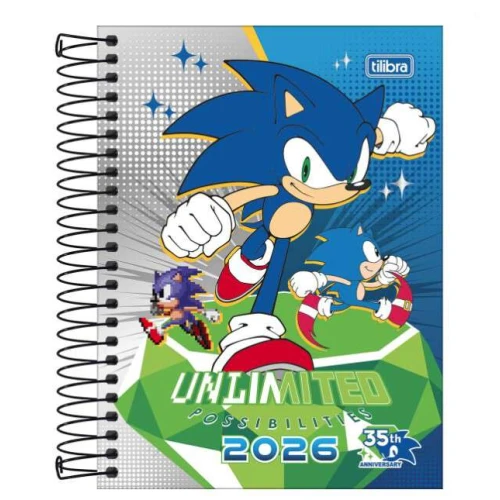 Agenda Espiral Anual Sonic 176 Folhas - Tilibra