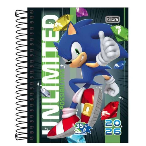 Agenda Espiral Anual Sonic 176 Folhas - Tilibra