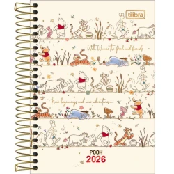 Agenda Espiral Anual Ursinho Pooh 2026 176 Folhas - Tilibra
