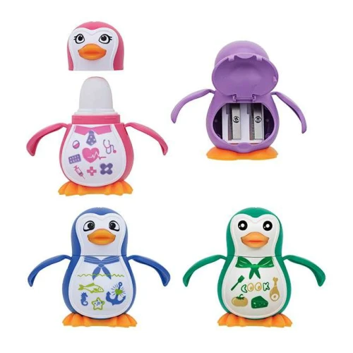 Apontador com Borracha Pinguim Sortido - Molin