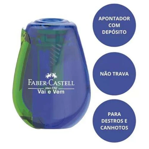 Apontador com Depósito Vai e Vem Faber Castell