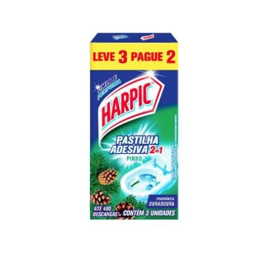 Aromatizante em Pastilha Adesiva Pinho c/3un - Harpic