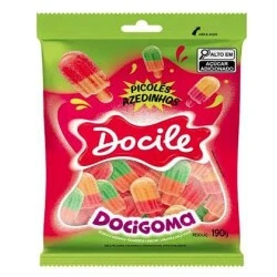 BALA DE GOMA DOCILE PICOLES AZEDINHOS 190G 80633