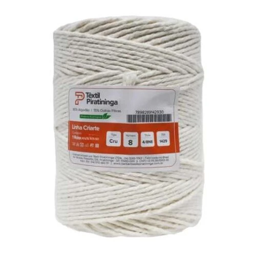 barbante cru 50g 8 fios - piratininga
