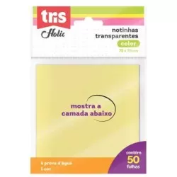 Bloco Post Holic Transparente Amarela 1x50 folhas - Tris