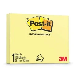 Bloco Post It 1X100 Amarelo 3M