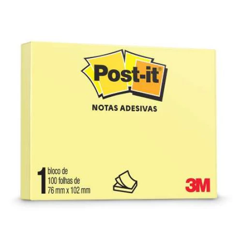 Bloco Post It 1X100 Amarelo 3M