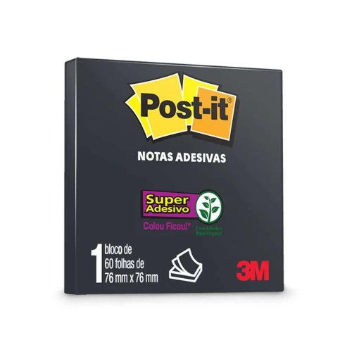 Bloco Post It 654 3m 1X60 Fls Preto