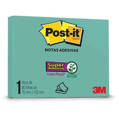 Bloco Post It 654 3m 1X90 Fls Azul Aqua