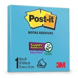 Bloco Post It 654 3m 1X90 Fls Azul