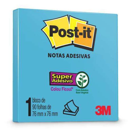 Bloco Post It 654 3m 1X90 Fls Azul