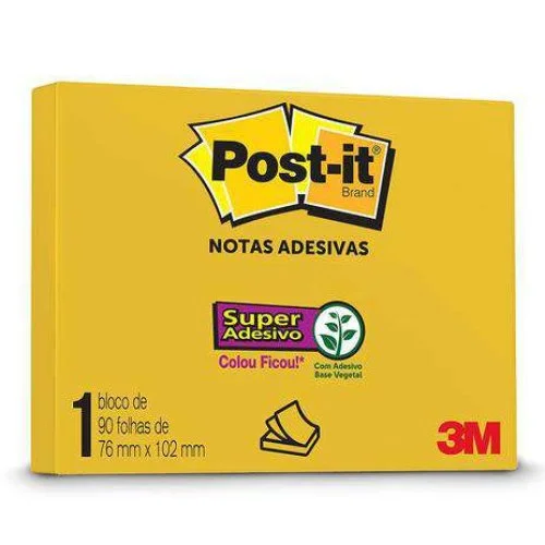 Bloco Post It 654 3m 1X90 Fls Amarelo