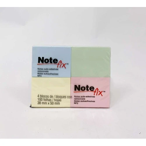 Bloco Post-It Nf3 Cores Note Fix 3m 4X100 Fls