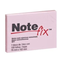 Bloco Post-It Rosa Pastel Note Fix 3M 1X100