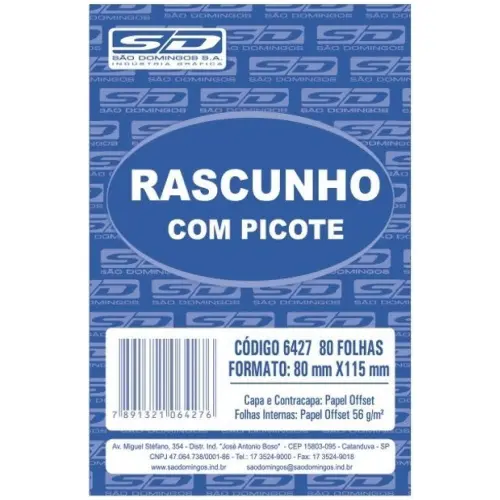 Bloco de Rascunho com Picote Pequeno