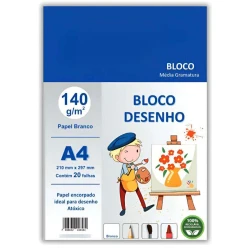 Bloco para Desenho A4 20 Folhas - Scrity