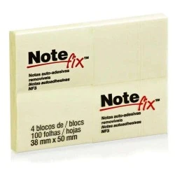 Bloco post It Amarelo Note Fix 3M 4X100