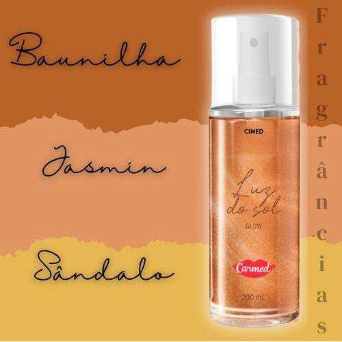 Body Splash Carmed Luz do Sol Glow 200ml - Com Brilho e Perfume Radiante