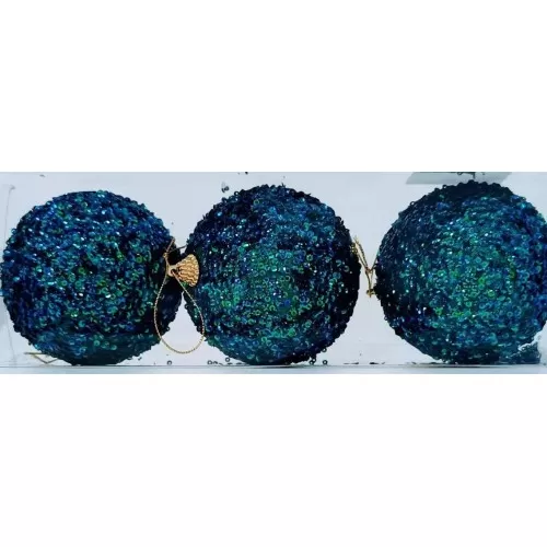 Bola Decorativa Natal 10cm c/3 Verde - Rio Master