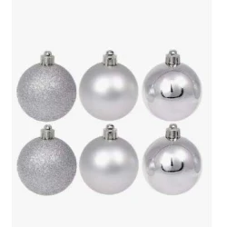 Bola Decorativa Natal 7cm prata sortida - Rio Master