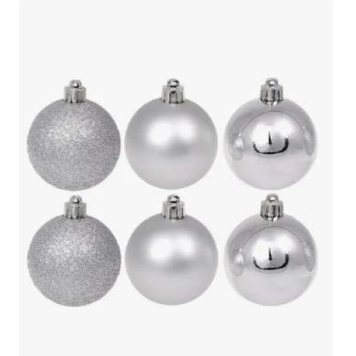 Bola Decorativa Natal 7cm prata sortida - Rio Master Bola Decorativa Natal 7cm prata sortida - Rio Master