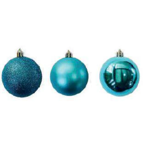 Bola Decorativa Natal 8cm c/6 Azul - Rio Master