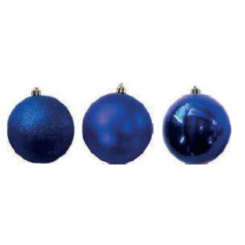 Bola Decorativa Natal 8cm c/6 Azul - Rio Master