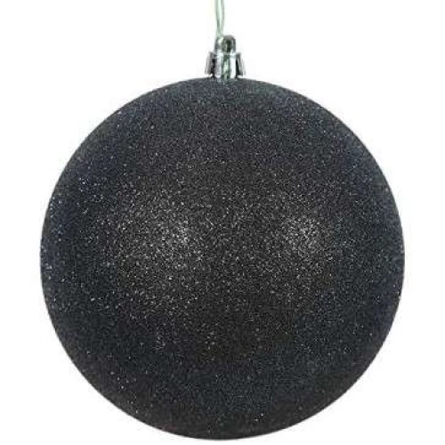 Bola Decorativa de Natal Cromus  Kit com 4 Unidades  10cm  Preto