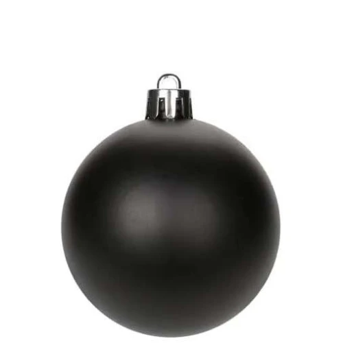 Bola Decorativa de Natal Cromus  Kit com 4 Unidades  10cm  Preto
