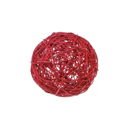 Bola de Natal Ratan Vermelha 20cm - Cromus