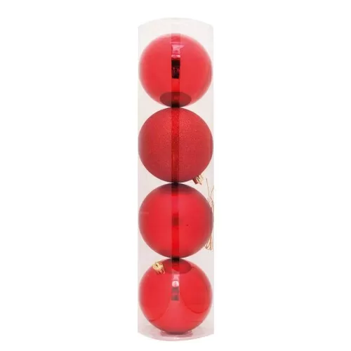 Bola de Natal Lisa Vermelha 12cm - Cromus